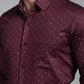 Indian Needle Men's Printed Formal Shirt - Maroon | Swadesiicart