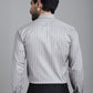Indian Needle Men's Striped Formal Shirt - Grey | Swadesiicart