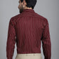 Indian Needle Men's Striped Formal Shirt - Maroon | Swadesiicart