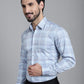 Indian Needle Men's Checked Formal Shirt - Blue | Swadesiicart