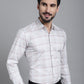 Indian Needle Men's Checked Formal Shirt - Cream | Swadesiicart