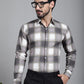 Indian Needle Men's Checked Formal Shirt - Brown | Swadesiicart