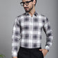 Indian Needle Men's Checked Formal Shirt - Grey | Swadesiicart