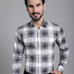 Indian Needle Men's Checked Formal Shirt - Grey | Swadesiicart