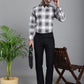 Indian Needle Men's Checked Formal Shirt - Grey | Swadesiicart
