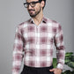 Indian Needle Men's Checked Formal Shirt - Maroon | Swadesiicart