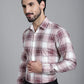 Indian Needle Men's Checked Formal Shirt - Maroon | Swadesiicart