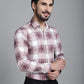 Indian Needle Men's Checked Formal Shirt - Maroon | Swadesiicart