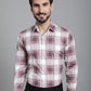 Indian Needle Men's Checked Formal Shirt - Maroon | Swadesiicart