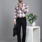 Indian Needle Men's Checked Formal Shirt - Maroon | Swadesiicart