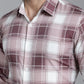 Indian Needle Men's Checked Formal Shirt - Maroon | Swadesiicart