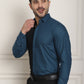 Indian Needle Men's Premium Cotton Satin Formal Shirt - Peacock | Swadesiicart