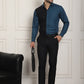 Indian Needle Men's Premium Cotton Satin Formal Shirt - Peacock | Swadesiicart