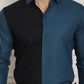 Indian Needle Men's Premium Cotton Satin Formal Shirt - Peacock | Swadesiicart