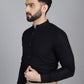 Indian Needle Men's Cotton Solid Formal Shirt - Black | Swadesiicart