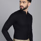 Indian Needle Men's Cotton Solid Formal Shirt - Black | Swadesiicart