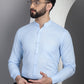 Indian Needle Men's Cotton Solid Formal Shirt - Firozi | Swadesiicart