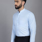 Indian Needle Men's Cotton Solid Formal Shirt - Firozi | Swadesiicart