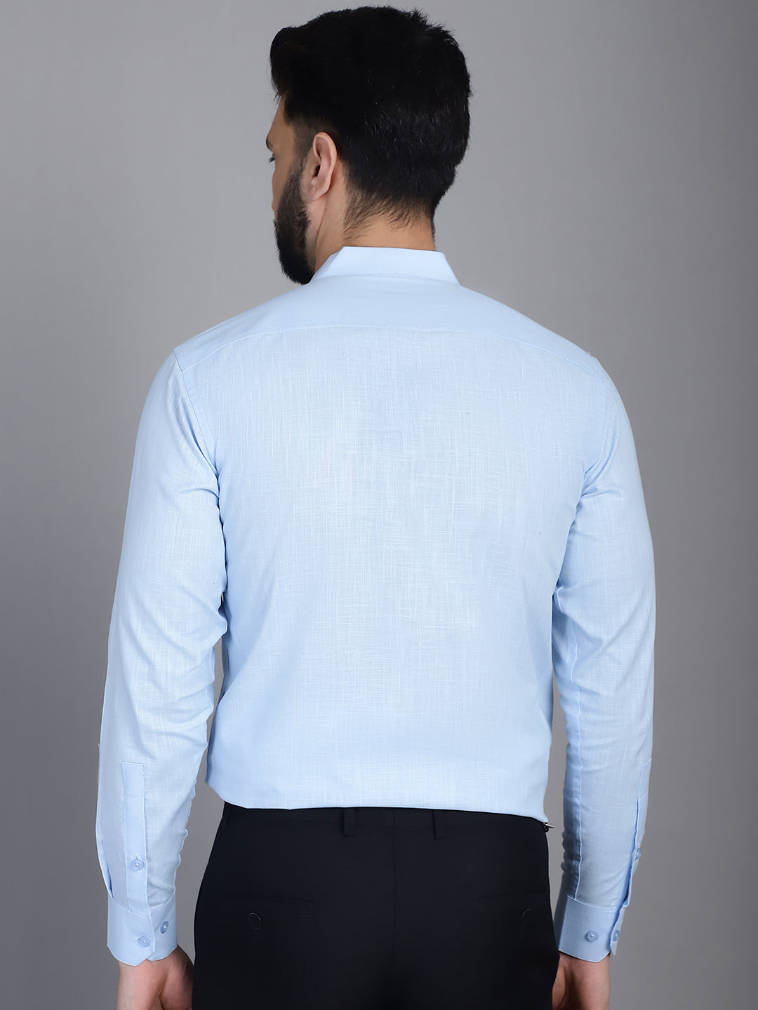 Indian Needle Men's Cotton Solid Formal Shirt - Firozi | Swadesiicart