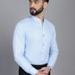 Indian Needle Men's Cotton Solid Formal Shirt - Firozi | Swadesiicart