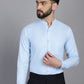 Indian Needle Men's Cotton Solid Formal Shirt - Firozi | Swadesiicart