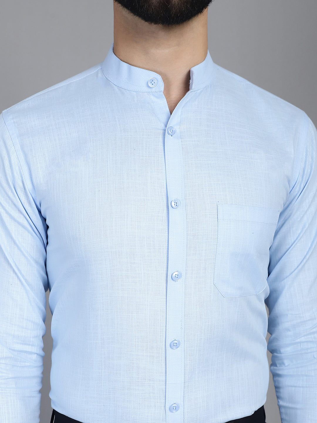 Indian Needle Men's Cotton Solid Formal Shirt - Firozi | Swadesiicart