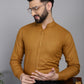 Indian Needle Men's Cotton Solid Formal Shirt - Mustard | Swadesiicart