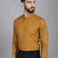 Indian Needle Men's Cotton Solid Formal Shirt - Mustard | Swadesiicart