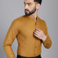 Indian Needle Men's Cotton Solid Formal Shirt - Mustard | Swadesiicart