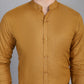 Indian Needle Men's Cotton Solid Formal Shirt - Mustard | Swadesiicart