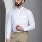 Indian Needle Men's Cotton Solid Formal Shirt - White | Swadesiicart