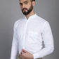Indian Needle Men's Cotton Solid Formal Shirt - White | Swadesiicart