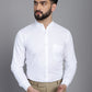 Indian Needle Men's Cotton Solid Formal Shirt - White | Swadesiicart