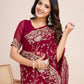 kasee Floral Embroidered Pure Georgette Ready to Wear Saree | Swadesiicart