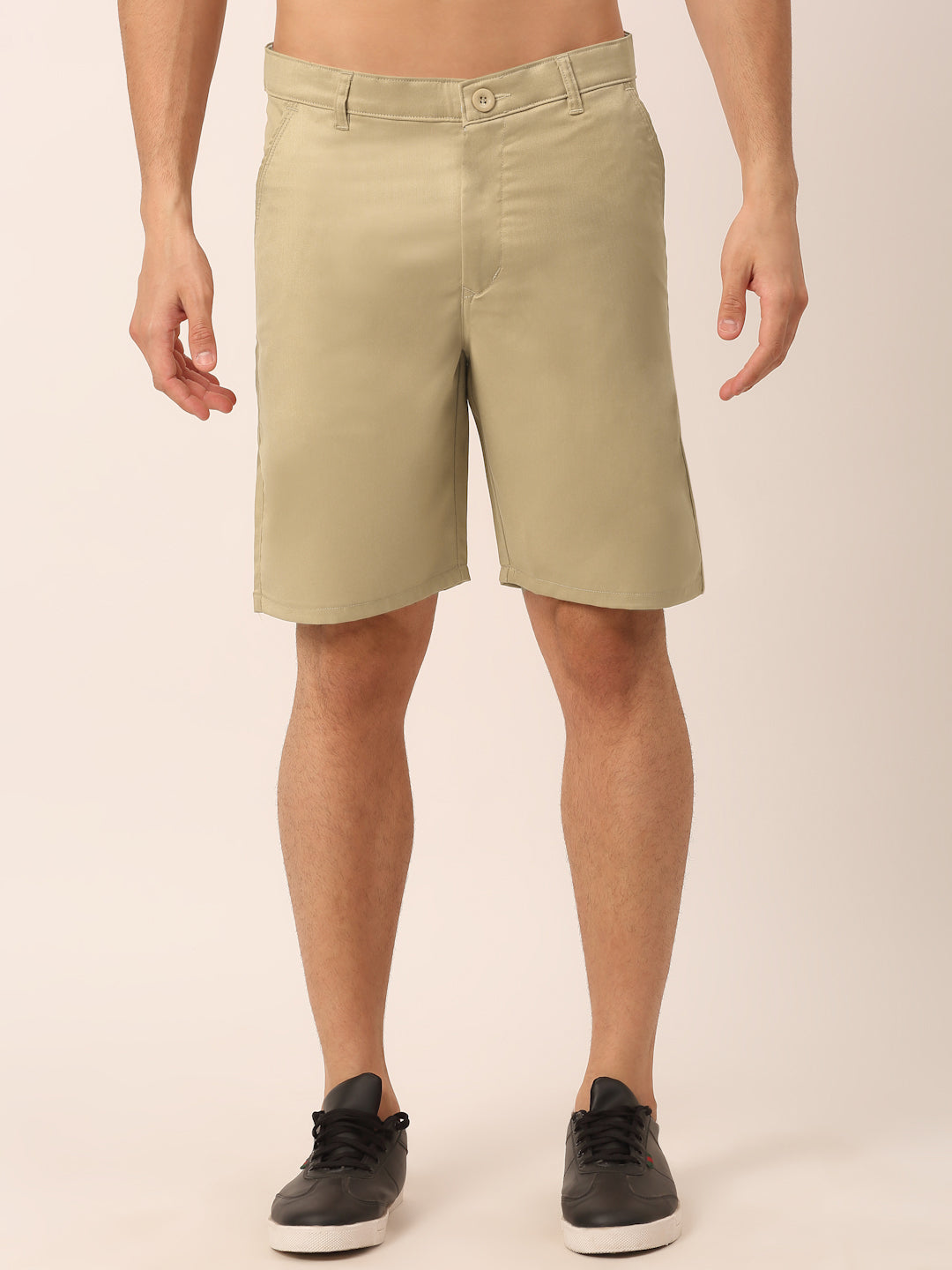 Jainish Men's Casual Cotton Solid Shorts ( SGP 153 Beige ) - Swadesiicart