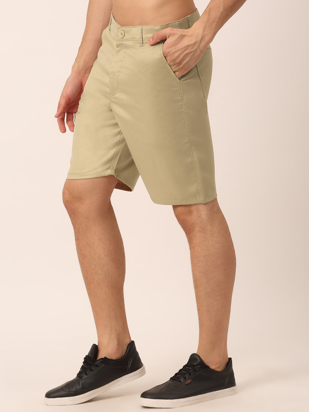 Jainish Men's Casual Cotton Solid Shorts ( SGP 153 Beige ) - Swadesiicart