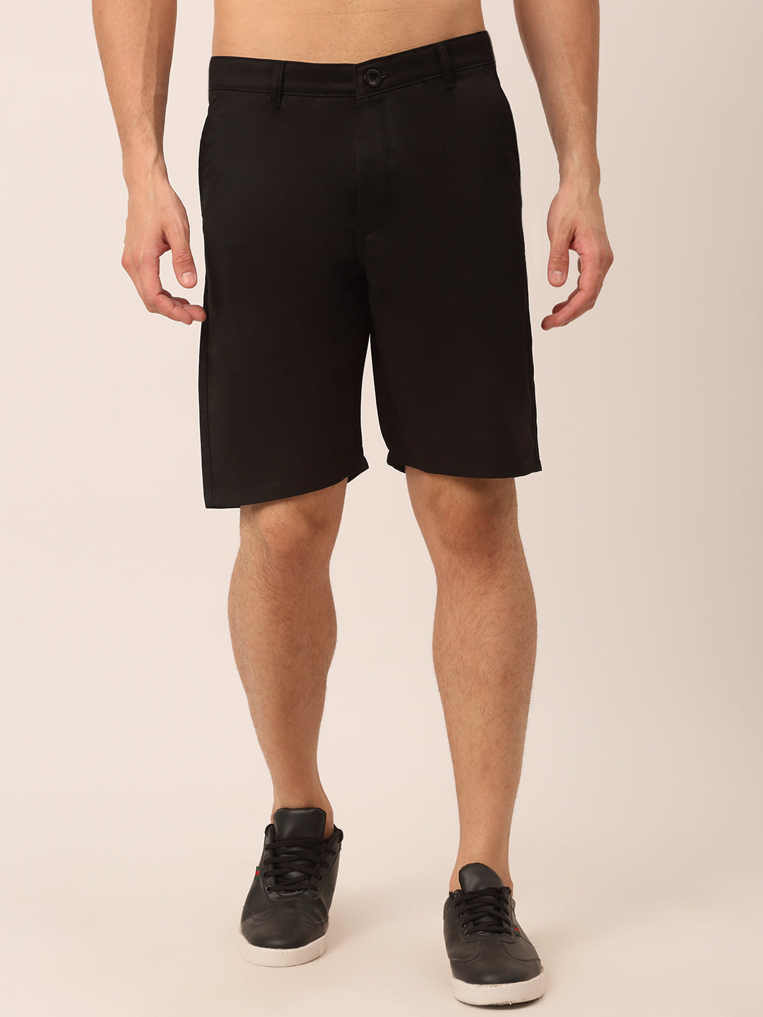 Jainish Men's Casual Cotton Solid Shorts ( SGP 153 Black ) - Swadesiicart