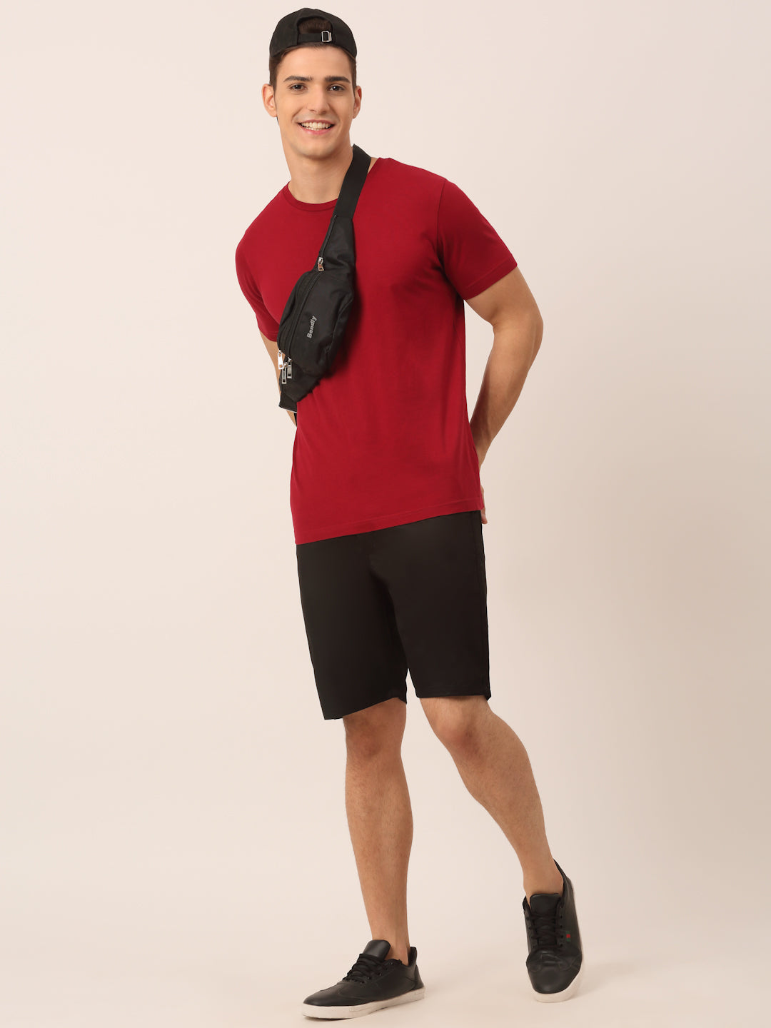 Jainish Men's Casual Cotton Solid Shorts ( SGP 153 Black ) - Swadesiicart