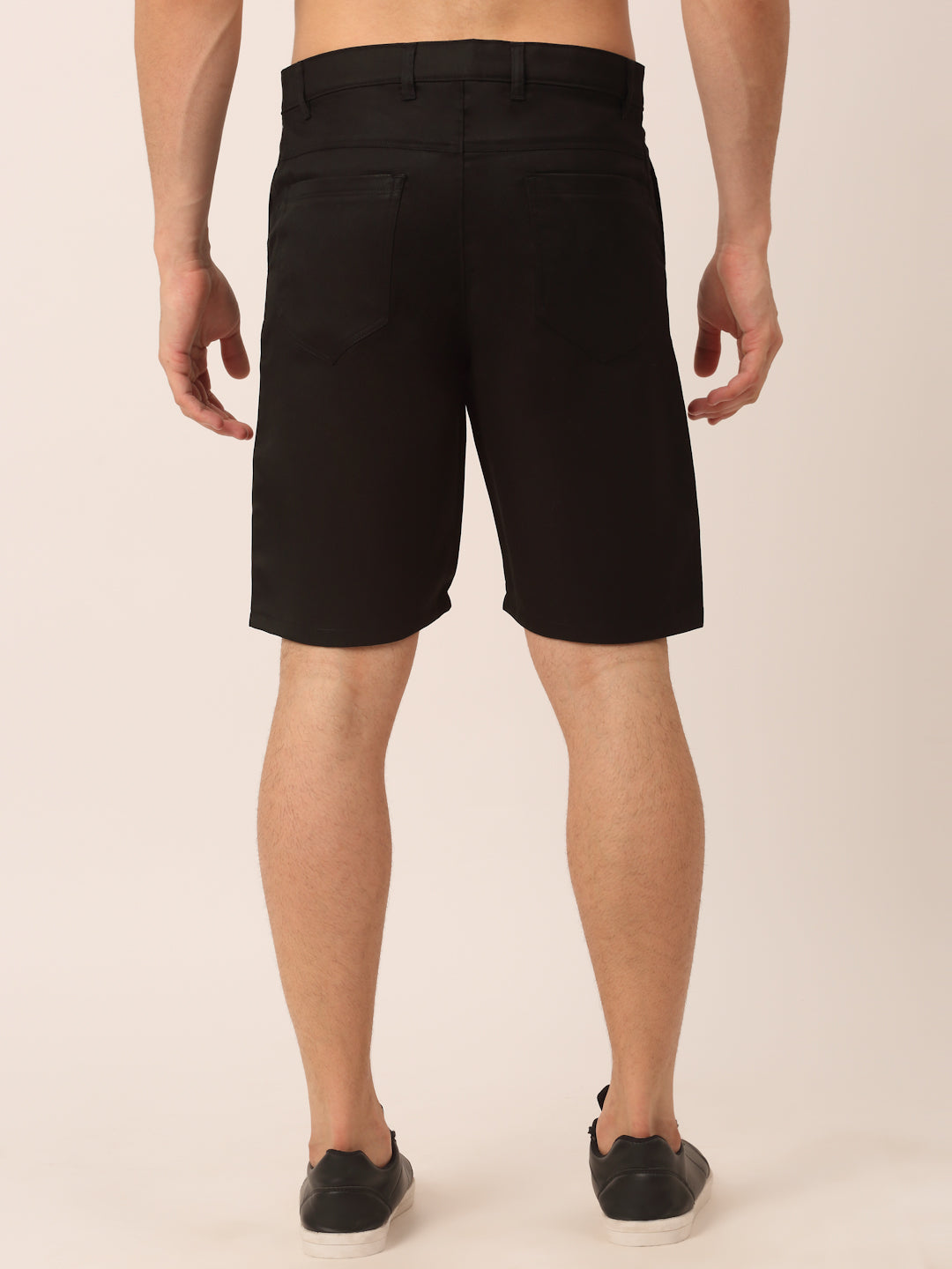 Jainish Men's Casual Cotton Solid Shorts ( SGP 153 Black ) - Swadesiicart