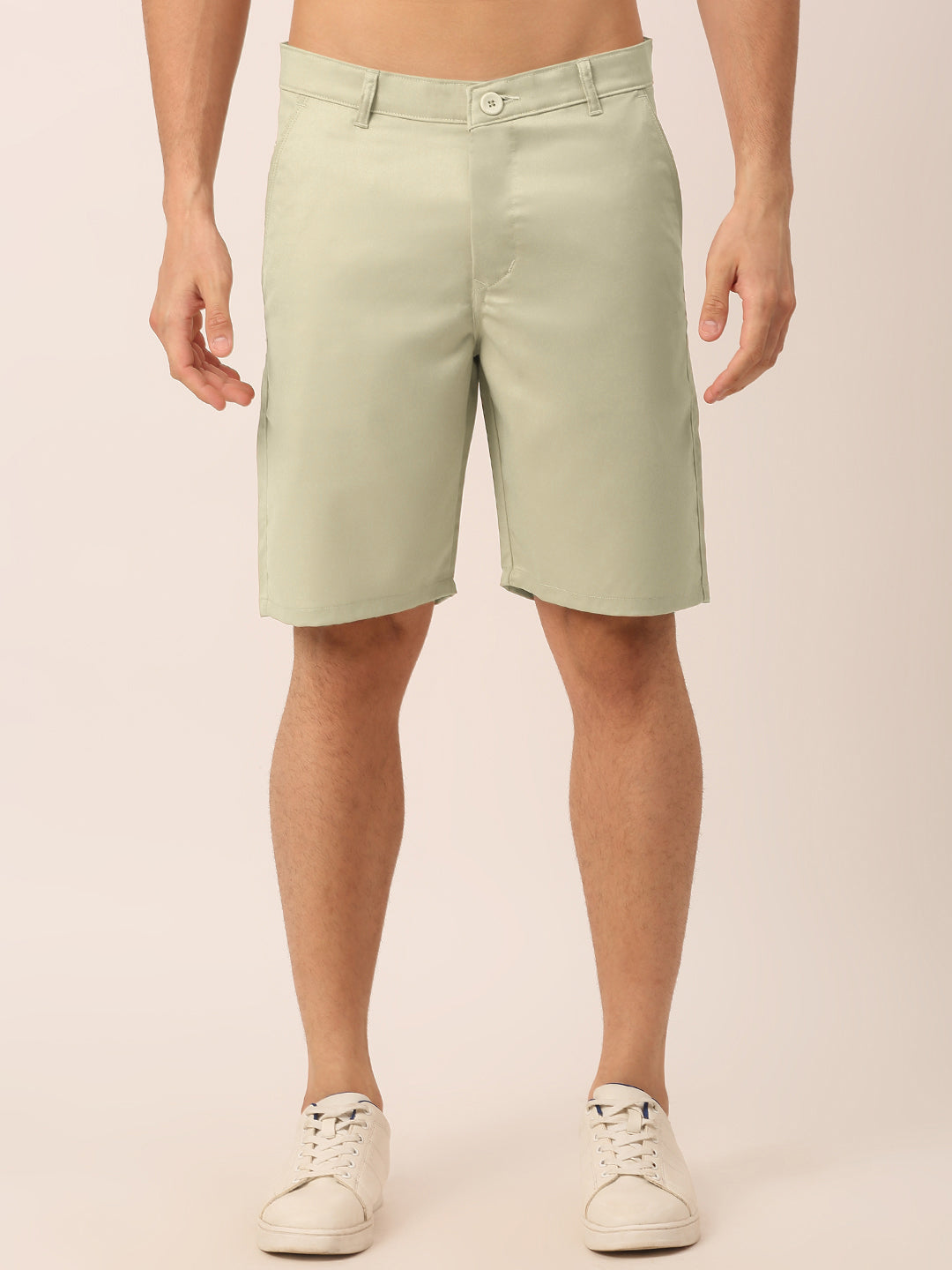 Jainish Men's Casual Cotton Solid Shorts ( SGP 153 Cream ) - Swadesiicart