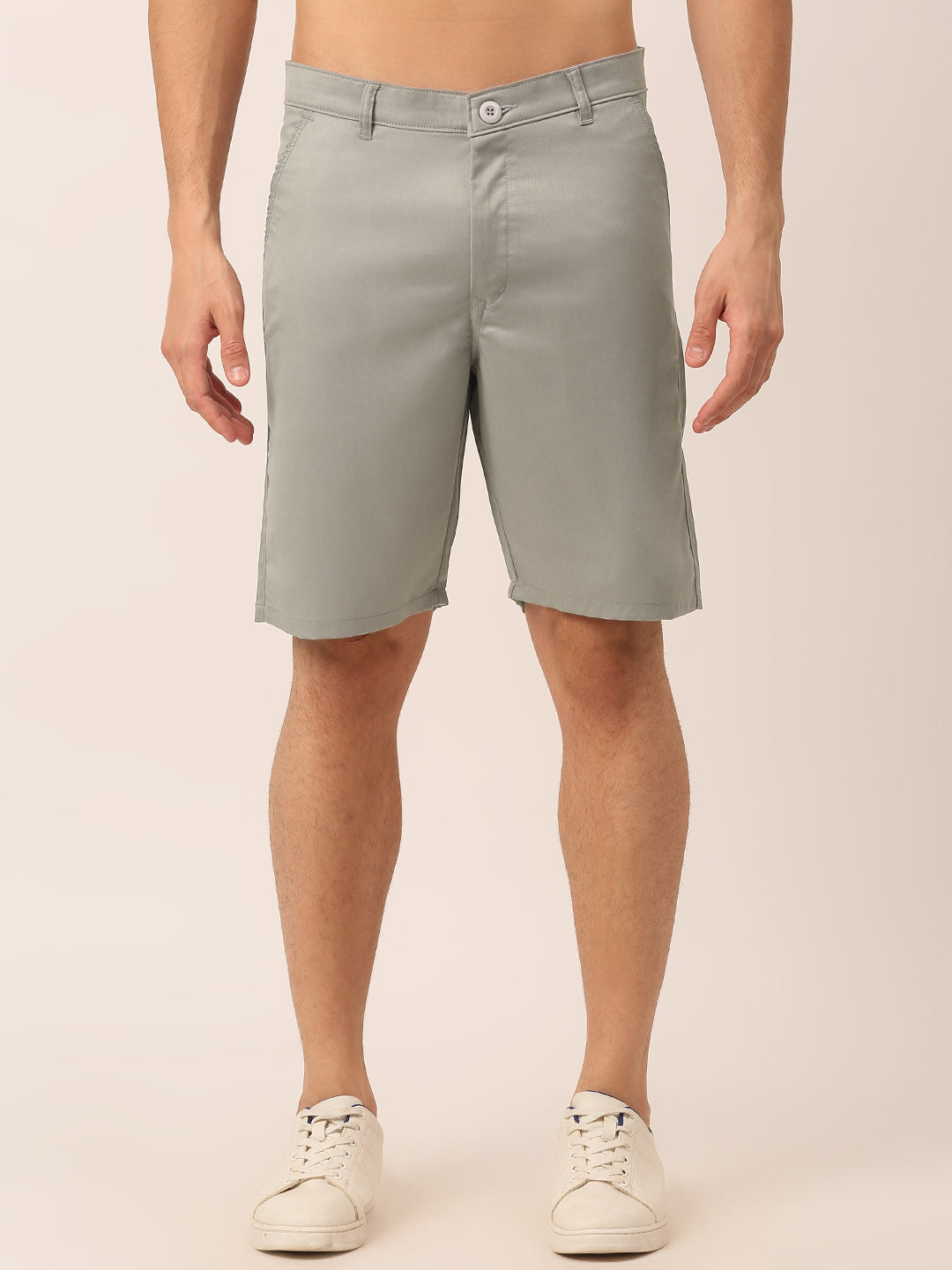 Jainish Men's Casual Cotton Solid Shorts ( SGP 153 Light-Grey ) - Swadesiicart