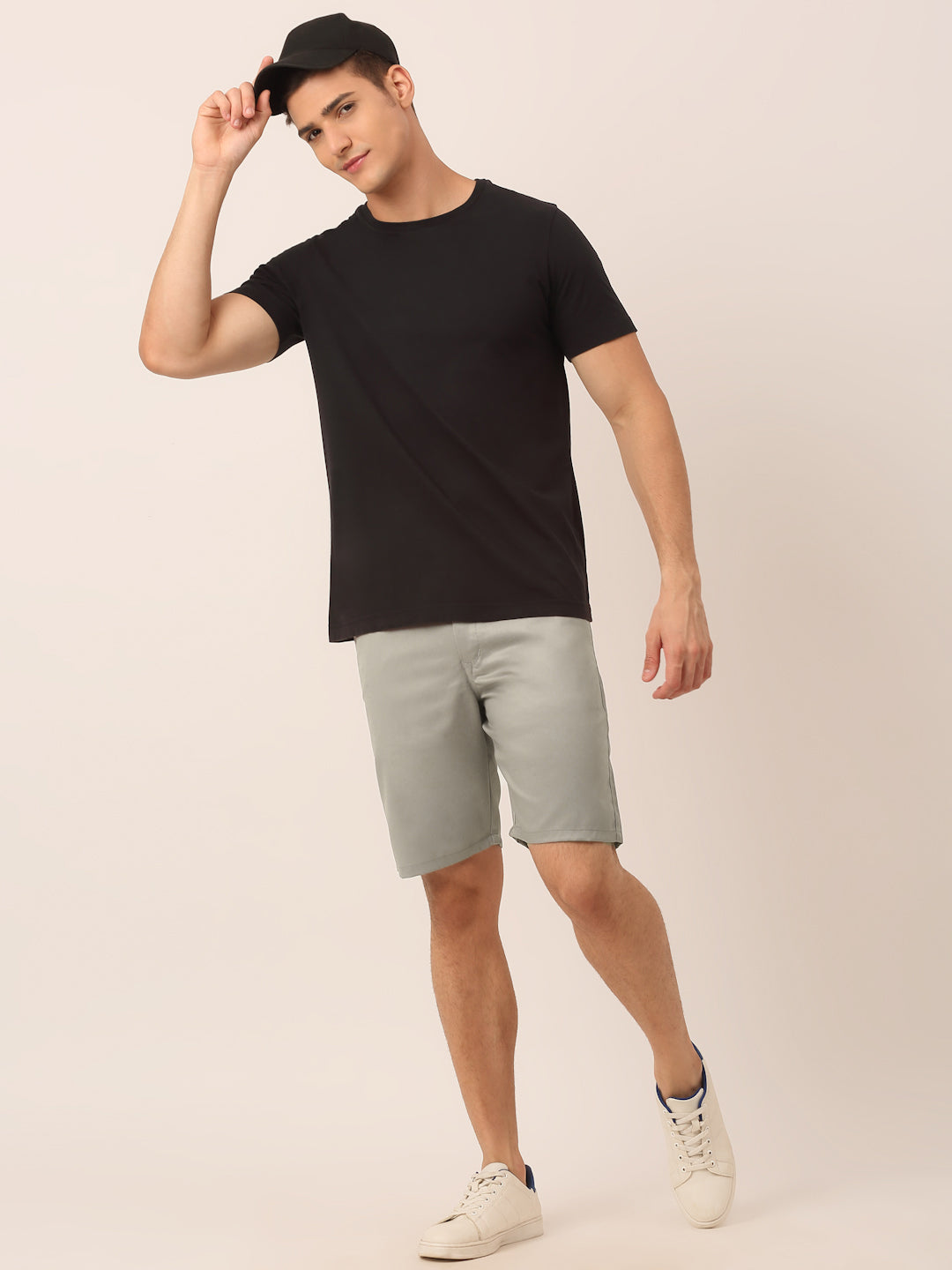 Jainish Men's Casual Cotton Solid Shorts ( SGP 153 Light-Grey ) - Swadesiicart