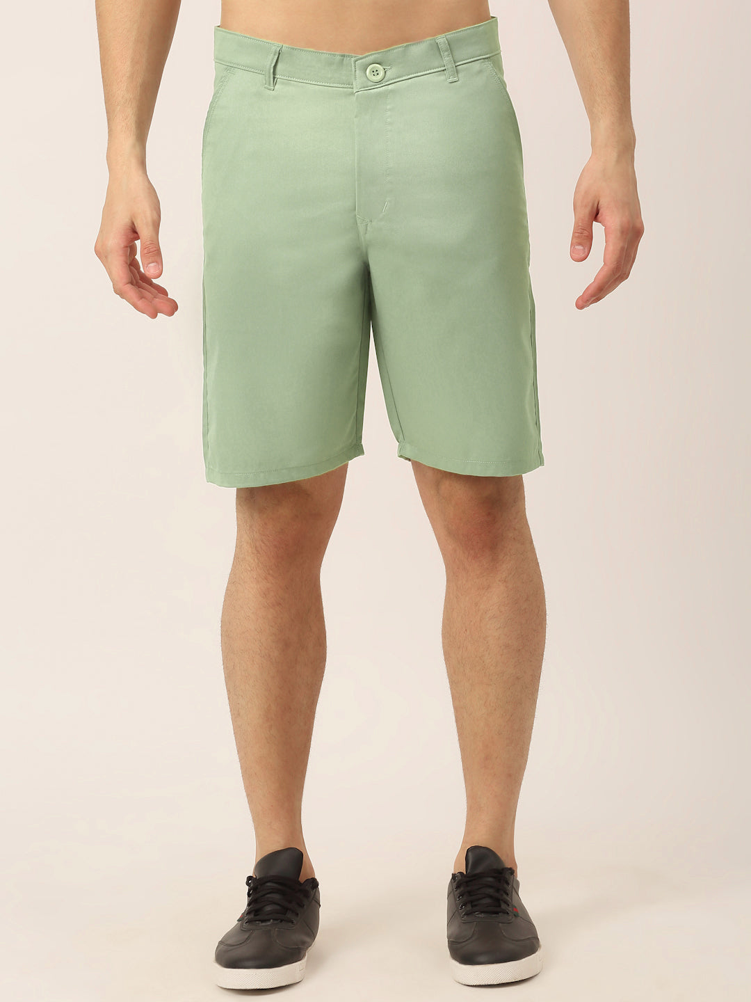 Jainish Men's Casual Cotton Solid Shorts ( SGP 153 Pista-Green ) - Swadesiicart