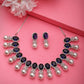 NVR Women's Silver-Plated Blue American Diamond Studded Handcrafted Jewellery Set - Swadesiicart