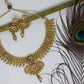 Joban Fashion Peach&Green Stone Pure Brass With Rajwadi Polish Necklace Set | Swadesiicart