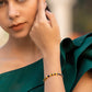 Priyaasi Women Classic Black & Yellow Beaded Sterling Silver Bracelet - Swadesiicart