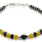 Priyaasi Women Classic Black & Yellow Beaded Sterling Silver Bracelet - Swadesiicart