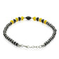 Priyaasi Women Classic Black & Yellow Beaded Sterling Silver Bracelet - Swadesiicart