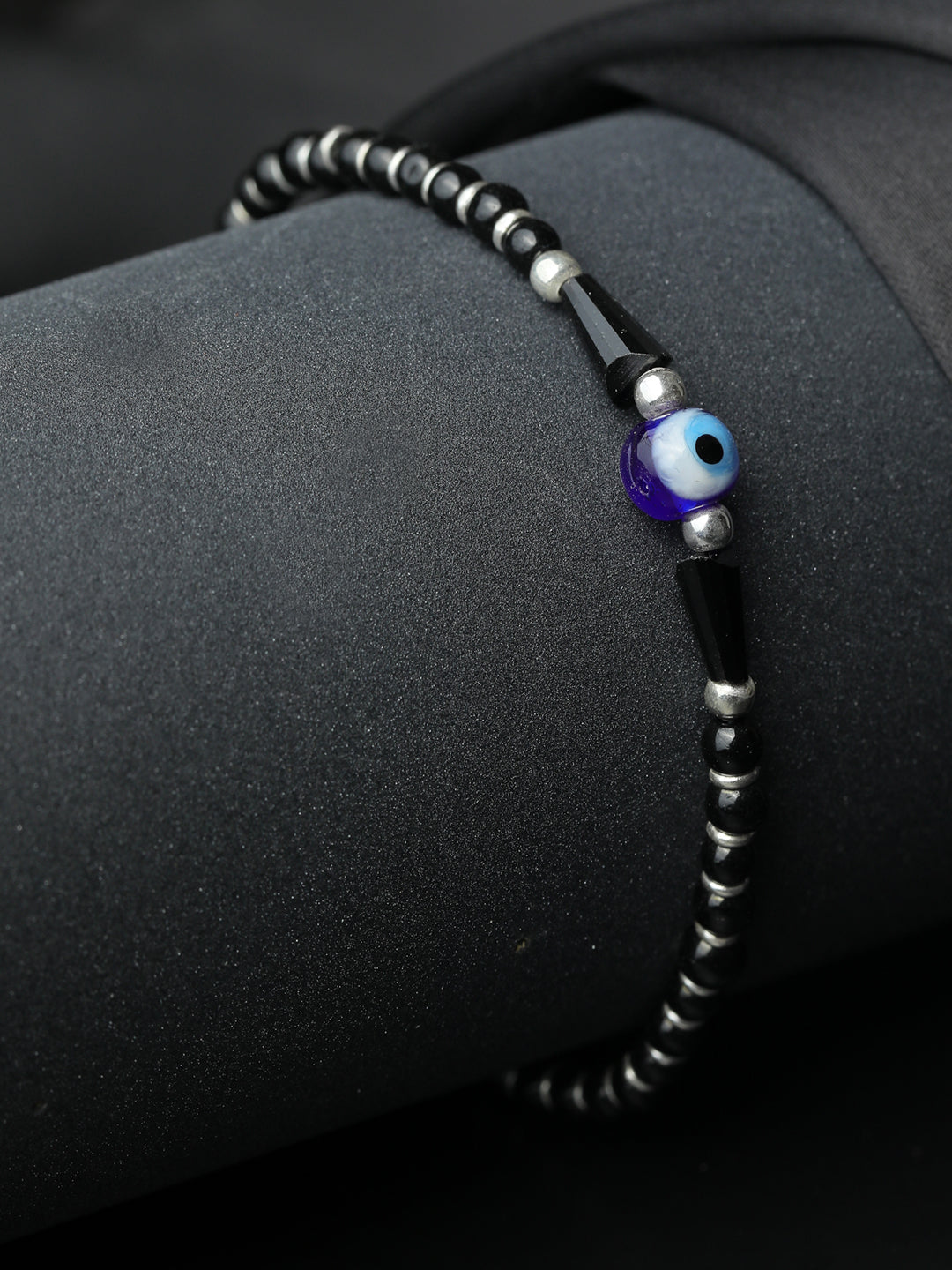 Priyaasi Women Beaded Evil Eye Charm Sterling Silver Bracelet - Noz2Toz