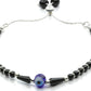 Priyaasi Women Beaded Evil Eye Charm Sterling Silver Bracelet - Swadesiicart